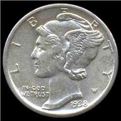 1938 Mercury Dime Choice MS64 (COI-8375)