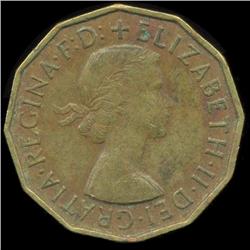 1958 Britian 3p XF/AU (COI-8869)