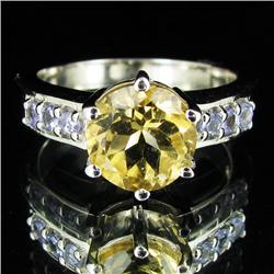 26.41ctw Citrine Tanzanite Sterling Ring (JEW-2852)
