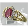 Image 2 : 1ct Ruby/Diamond 10k Gold Ring (JEW-1774)