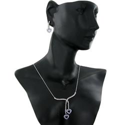 51ctw Tanzanite/Diamond 14k Necklace/Earring Set (JEW-1753)