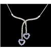 Image 2 : 51ctw Tanzanite/Diamond 14k Necklace/Earring Set (JEW-1753)