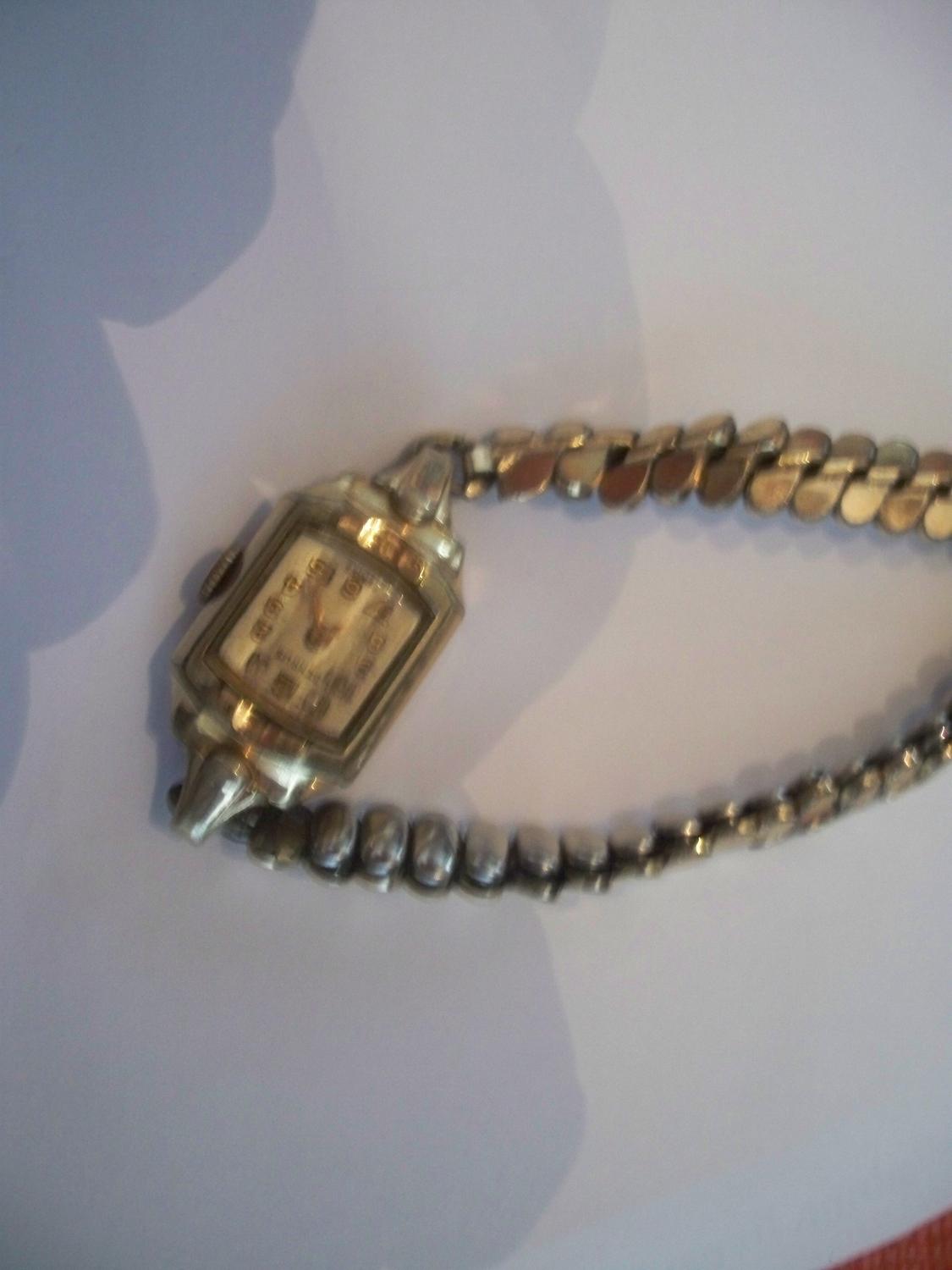 Vintage Benrus Ladies Watch, 10K Gold Bezel.