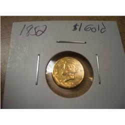1852 $1 Gold Liberty Head Coin
