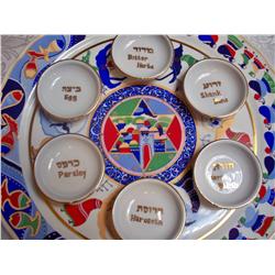 ABECESSIS SIGNED & NUMBERED SEDER PLATE SET