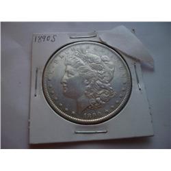 1890-S Silver Morgan Dollar, AU