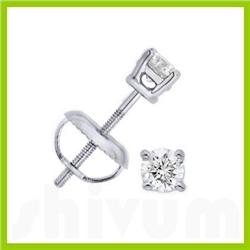 0.15 ctw Round cut Diamond Stud Earrings F-G, SI2