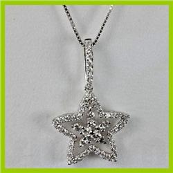 Genuine 0.53 ctw Diamond Pendant 18kt Gold-White
