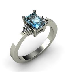 Genuine 0.71 ctw Topaz & Diamond Ring 14kt White or Yellow Gold 4.47g