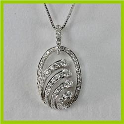 Genuine 0.57 ctw  Diamond Pendant 18kt Gold-White