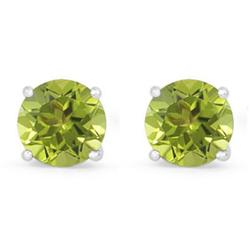 Genuine 1.70 ctw Peridot Stud Earring 14kt Yellow or White Gold 0.86g