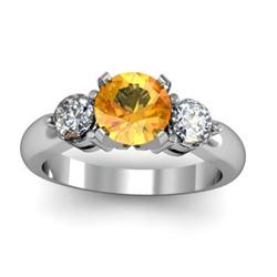 Genuine 1.40 ctw Citrine & Diamond White or Yellow Gold 10kt 4.25g