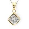 Image 1 : Genuine 0.52Ctw White Diamond Square Necklace 14K Yellow Gold 16" 2.04G