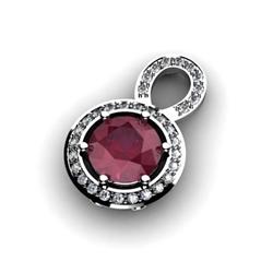 Genuine 2.6 Ctw Ruby Pendant 14Kt White Or Yellow  Gold