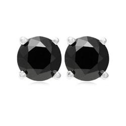 Genuine  Black Diamond 1.50 Ctw Earring 14Kt White Or Yellow Gold