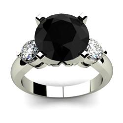 Genuine 4.90 ctw Black Diamond & Diamond Ring White or Yellow Gold 14kt 4.75g