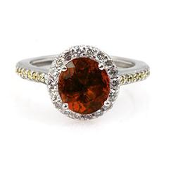Genuine 2.20 Ctw Garnet (Mozambique) Ring 14Kt White Or Yellow  Gold