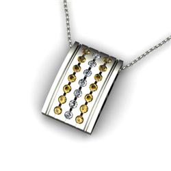 Genuine 0.78 ctw Citrine & Diamond Pendant 14kt White or Yellow Gold 5.04g