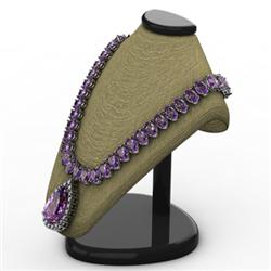 Genuine 38.50 ctw Amethyst Necklace 14kt White or Yellow Gold 14kt 36.5g