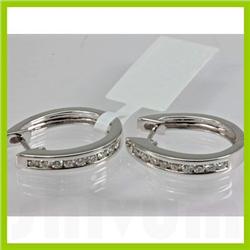 Genuine 0.470 ctw Diamond Earring 18tk Gold-White