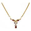 Image 2 : Genuine Diamond and Ruby Fashion Necklace 14k Yellow Gold, 7.5g