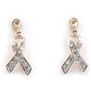 Image 1 : Genuine 0.11 Ctw White Diamond Ribbon Earring 14K Rose Gold 1.85G