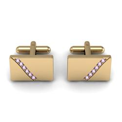 Genuine 0.48 ctw Amethyst Cufflink 14kt W/Y Gold 5.44g