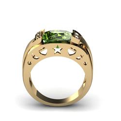 Genuine 3.65 ctw Green  Tourmaline & Diamond Ring White or Yellow Gold 10kt 5.3g