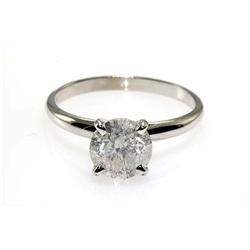 Solitaire Ring Round Diamond 1.71ctw 14K White Gold 2.40 grams