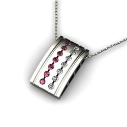 Genuine 0.57 ctw Garnet & Diamond Pendant 14kt White or Yellow Gold 4.04g