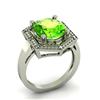 Image 1 : Genuine 4.08 ctw Peridot & Diamond Ring White or Yellow Gold 10kt 4.3g