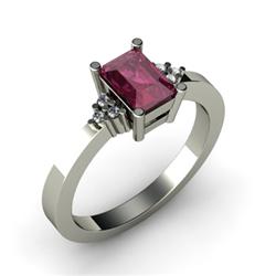 Genuine 0.81 ctw Ruby & Diamond Ring 10kt White or Yellow Gold 4.04g