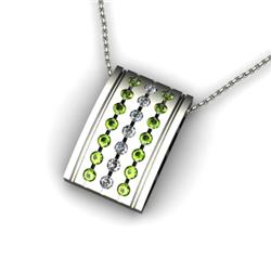 Genuine 0.92 ctw Peridot & Diamond Pendant 14kt White or Yellow Gold 5.04g