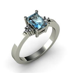 Genuine 0.71 ctw Topaz & Diamond Ring 10kt White or Yellow Gold 4.04g