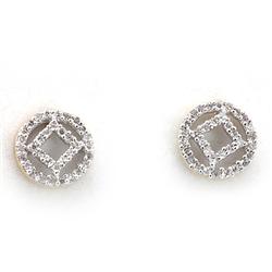 Genuine 0.22 Ctw White Diamond Round Earring 14K Yellow Gold 1.33G