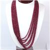 Image 1 : Natural Ruby Necklace 7 Rows Round Cut 611.80 total ctw L-7