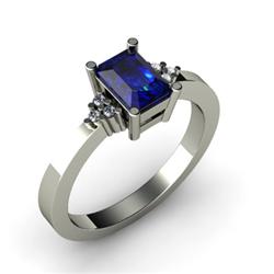 Genuine 0.81 ctw Sapphire & Diamond Ring 14kt White or Yellow Gold 4.47g