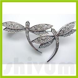 Genuine 0.5 ctw 14K Diamond Studded Fashion Brooch G SI1