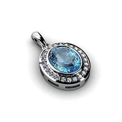 Genuine 3.86 Ctw Topaz Necklace 14Kt White Gold