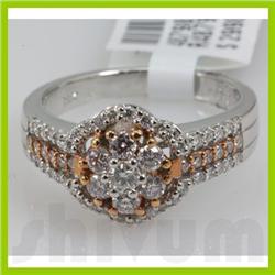 Genuine 0.8 ctw 18k Diamond White Gold Ring