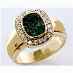 Genuine 2.0 ctw Emerald & Diamond Ring 14kt W/Y Gold 7g RS 6.5