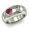 Image 1 : Genuine 0.74 ctw Ruby & Diamond Ring 14kt White or Yellow Gold 9g