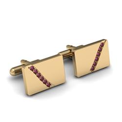 Genuine 0.6 ctw Ruby Cufflink 14kt W/Y Gold 5.44g