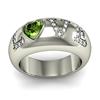Image 1 : Genuine 0.74 ctw Peridot & Diamond Ring 14kt White or Yellow Gold 9g
