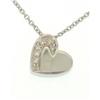 Image 1 : Genuine 18Kt White Gold Necklace 7 Diamonds 4 Pts. Heart Design Diamond Necklace