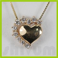 Genuine 0.35ctw Diamond Necklace 14K Gold 1.44g