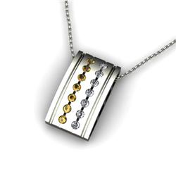 Genuine 0.50 ctw Citrine & Diamond Pendant 14kt White or Yellow Gold 4.04g