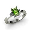 Image 1 : Genuine 0.66 ctw Peridot & Diamond Ring 14kt White or Yellow Gold 4.47g