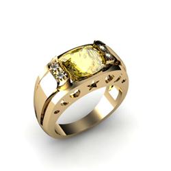 Genuine 2.95 ctw Citrine & Diamond Ring White or Yellow Gold 10kt 5.3g