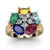 Image 1 : Genuine  2.92 ctw 10kt Multi-Color Precious Stone & Diamond Ring